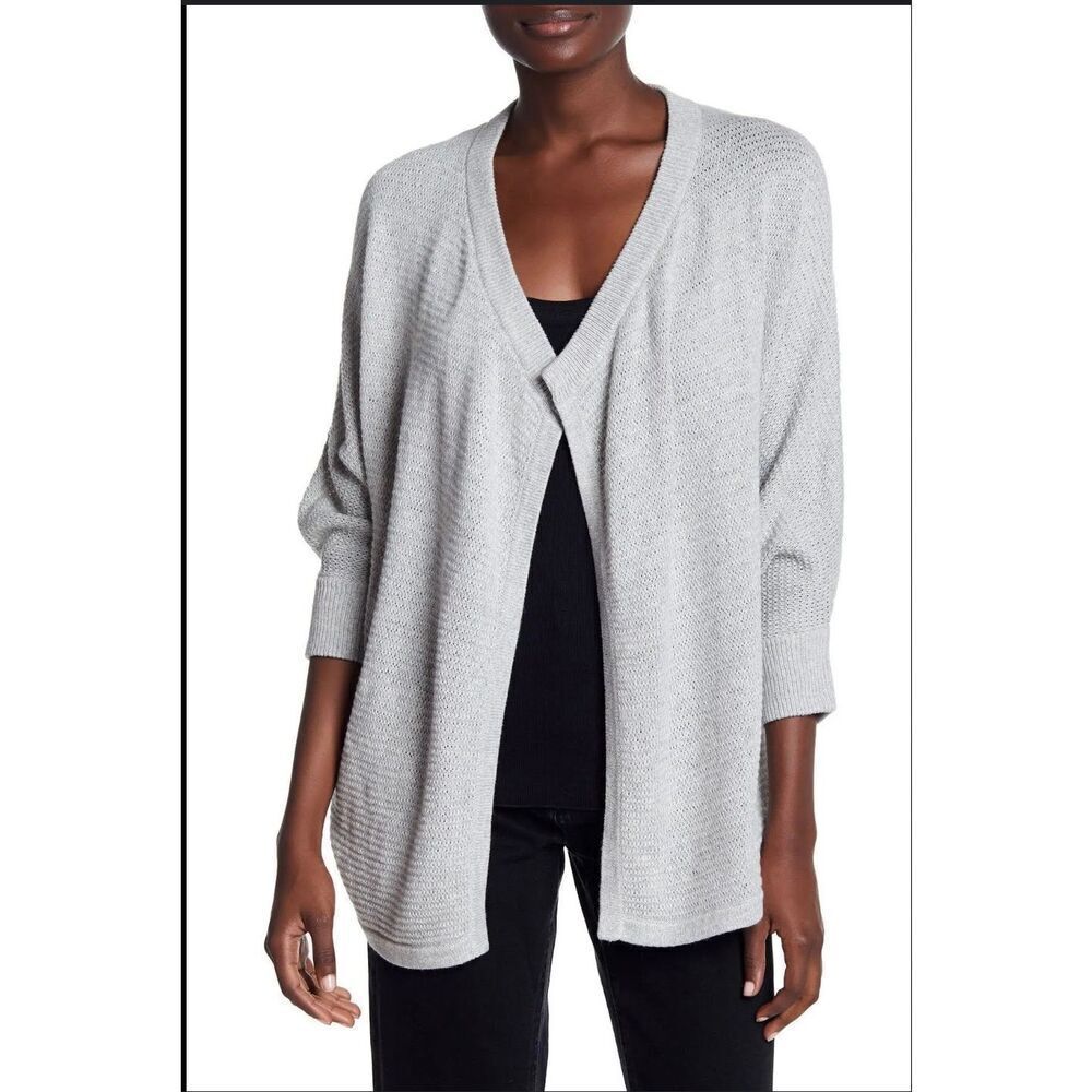 Madewell Seabank Heather Gray Open Front Knit Cardigan Sweater Small